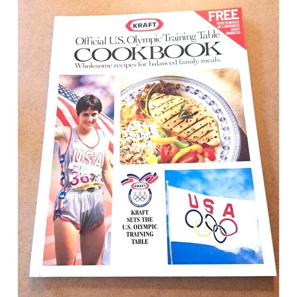 Vintage 1992 Kraft Foods Official U.S. Olympic Training Table Cookbook USA